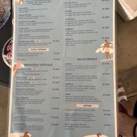 English menu  at Gypsy Bowls in Cabarete