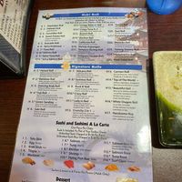 Menu at Saki Endless Sushi and Hibachi in Southaven