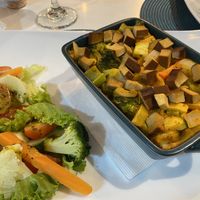 Vegan lasagne mixed with tofu  at Serenity in Mindo