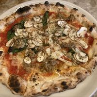 Vegan meat & cheese— delicious but will create garlic breath   at pizza marumo in Tokyo