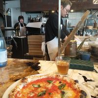 My half and half vegan pizza at pizza marumo in Tokyo