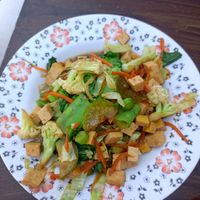 Fried vegetables with tofu at Joy's Place in Pai