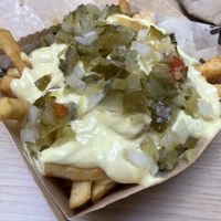 Dirty Fries. More mayo than fries, wouldn’t order again  at Salt N Fire in Inverness