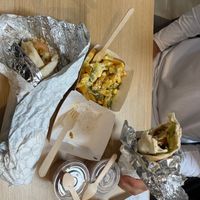 wraps, dirty fries and chocolate mousse – the servings were generous! at Salt N Fire in Inverness