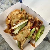 Wontons (got as a safe replacement for the awful falafel wrap)   at Salt N Fire in Inverness