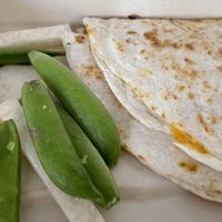 Kids quesadilla (pudding and drink not pictured) at Veggie Grill by Next Level in Portland