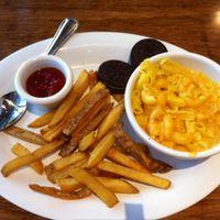Mac/Cheeze, and fries. Kids menu. at Next Level Veggie Grill in Portland