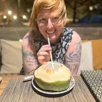 Fresh coconut with paper straw    at Kalume Italian in Koh Kradan