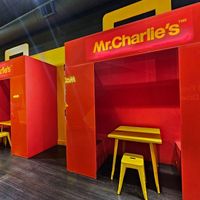You can eat inside these boxes at Mr.Charlie's - San Francisco in San Francisco
