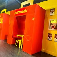 Tables located in the life-size boxes are a little uncomfortable, since you sit so far away from the table at Mr.Charlie's - San Francisco in San Francisco