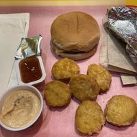 Chicken nuggets and cheeseburgerr  at Mr.Charlie's - San Francisco in San Francisco