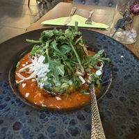 Spinatknödel in Tomatenragout  at The Keep Garden Kitchen in Salzburg