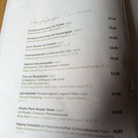 Speisekarte at The Keep Garden Kitchen in Salzburg