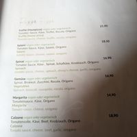 Speisekarte at The Keep Garden Kitchen in Salzburg