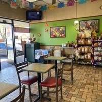 Cute Interior w/Seating Area (Wheat/Potato Snack Display)  at Paleteria Neveria La Flor de Michoacan in Riverbank