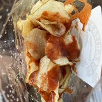 Potato Chips w/Salsa + Tajin (Tasty) • Plastic 😩💔  at Paleteria Neveria La Flor de Michoacan in Riverbank
