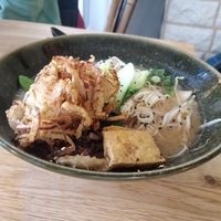 Main course: Veggie Miso Ramen (Tofu with vegetables, Mu-Err and vegetables tempura) at Coco Chan in Aachen