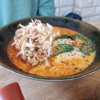 Main course: Tantanmen, with tempura of veggie miso ramen in addition at Coco Chan in Aachen