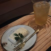 Dessert (zesty Tofu cheesecake) at PEACH in Okayama