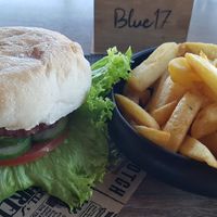 Beyond Meat burger €18 at Blue 17 Roof Top Restaurant & Bar in Lanzarote