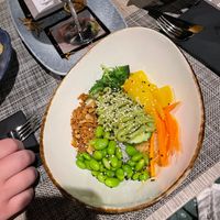 poke bowl they made vegan by not adding salmon  at Blue 17 Roof Top Restaurant & Bar in Lanzarote