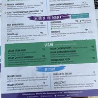 Dedicated vegan menu with lots of other substitutions and vegetarian options  at Lil Beaver Brewery in Bloomington