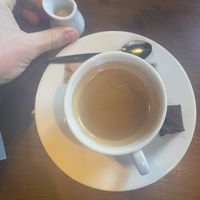 Coffee with haver milk  on the side   at Breakaway in Sint Geertruid