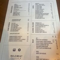 Menu drinks   at Breakaway in Sint Geertruid