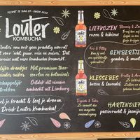 Kombucha. Unfortunately, they’re pasteurized (there’s no scoby in the bottle) at Breakaway in Sint Geertruid