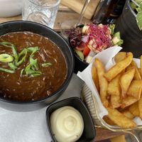 Zuurfleish en gewone verse frieten  at Breakaway in Sint Geertruid