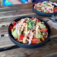 Loaded sweet potato Fries, delicious at Breakaway in Sint Geertruid