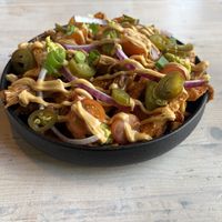 Loaded zoete aardappelfriet  at Breakaway in Sint Geertruid