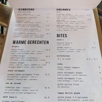 Menu at Breakaway in Sint Geertruid