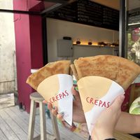 Crepas saladas (1 de hongos y 1 babaganoush)  at Crepas in Maldonado