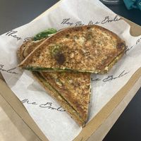 GF vegan besto pesto toastie  at Acai Brothers in Rosny Park
