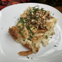 Potato casserole with peanuts at Cafe Erde in Graz