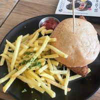 Schnitzel burger  at Cafe Erde in Graz
