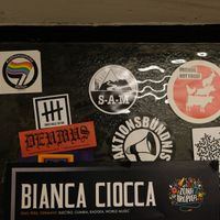 Stickers at Cafe Erde in Graz