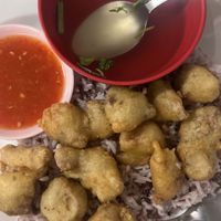 Mushrooms on rice  at Eat Me Veggie & Vegan in Bangkok