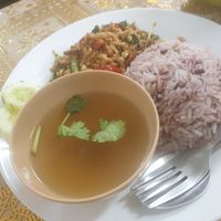 Stir fried vegan mince with holy basil and rice - 8/10 at Eat Me Veggie & Vegan in Bangkok