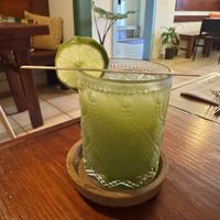 Cucumber cilantro lemon juice  at Terrestre Cocina Compasión in San Juan
