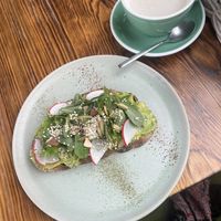 Avocado toast and chai  at Muss Café in Oaxaca