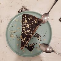 Chocolate cake at La Oveja Negra in Madrid