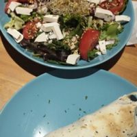 Dinner of taco & salad at La Oveja Negra in Madrid