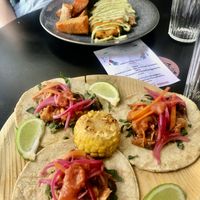 Tacos and milanesa  at La Oveja Negra in Madrid