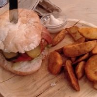 Oveja negra burger at La Oveja Negra in Madrid