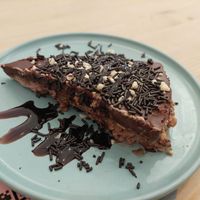 Chocolate cake at La Oveja Negra in Madrid