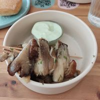 Menú del día: setas con alioli at La Oveja Negra in Madrid