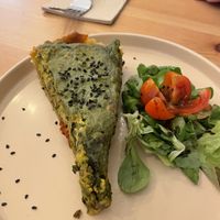 Mushroom and leek quichee  at La Oveja Negra in Madrid