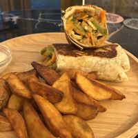 Seitan wrap  at La Oveja Negra in Madrid